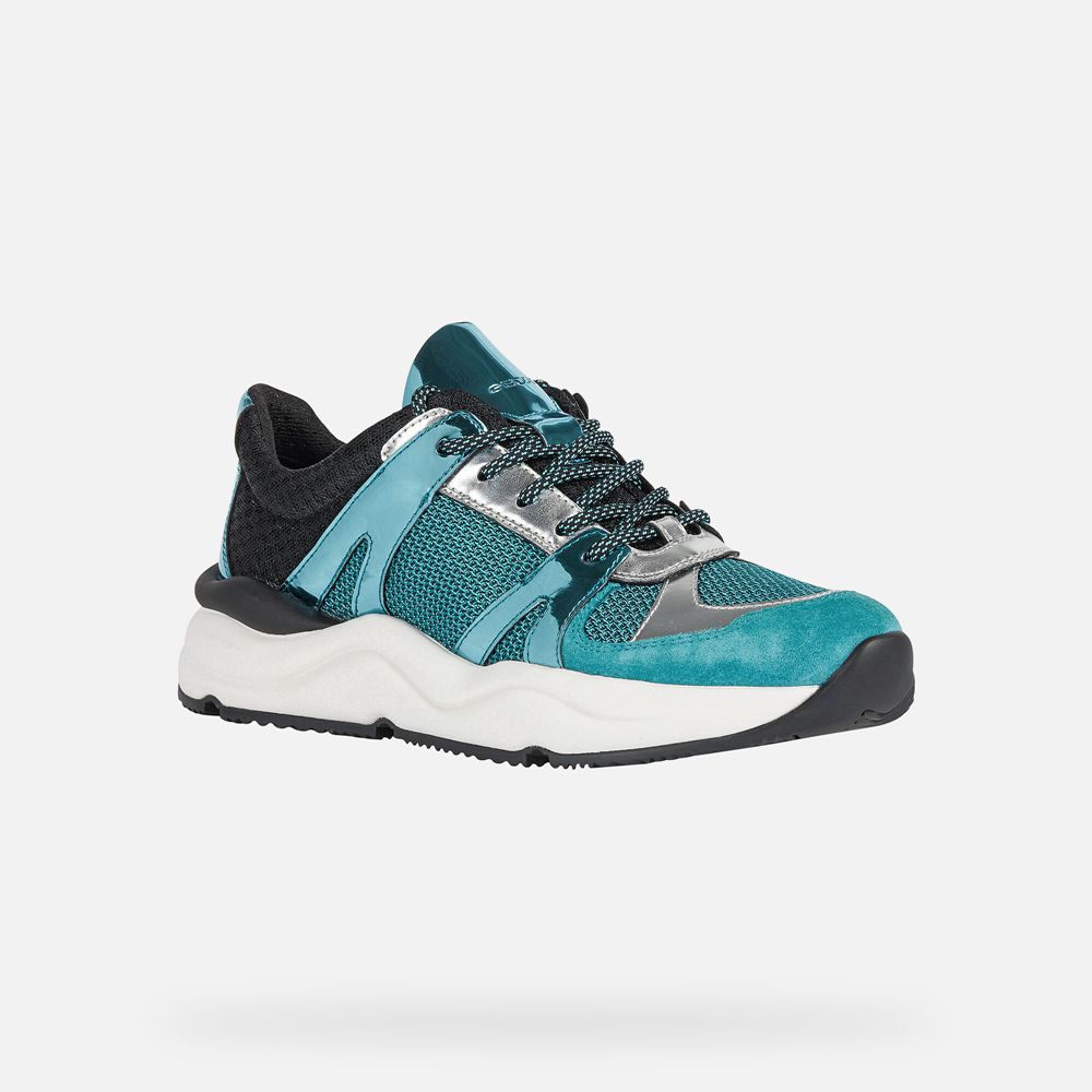 Geox Sneakers Turquoise Topazio - Geox Womens Shoes - KRMZCE938